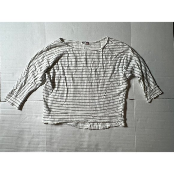 KUT from the Kloth Tops - Kut From The Kloth Blouse Top Striped Open Knit White Gray Women's Size XS